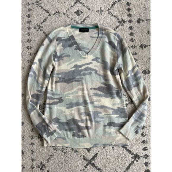 Charter Club Cashmere Sweater Women Large MultiColor Long Sleeve Camouflage - Picture 2 of 7